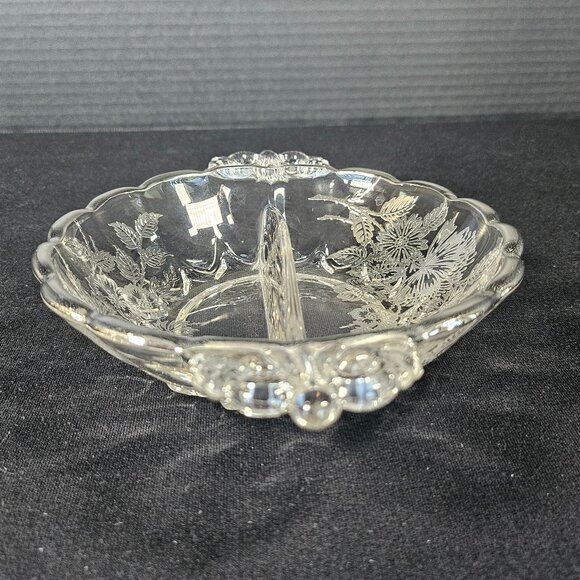 Silver City Blossom Time Divided Relish Dish Handles With Sterling Silver Overla - Picture 7 of 10